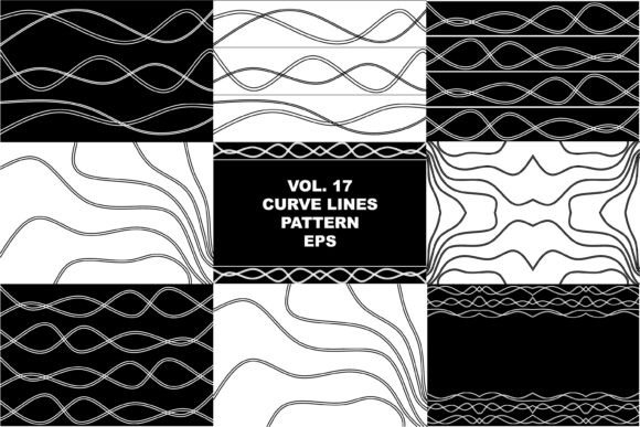 8 Abstract Curve Lines Patterns -Vol. 17