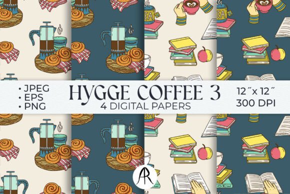 Cozy Coffee and Books Seamless Patterns: A Warmth-Infused Design Resource