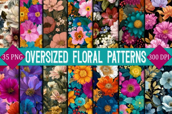 Oversized Floral Seamless Patterns