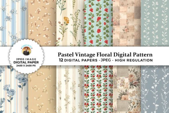 Pastel Vintage Floral Digital Patterns: A Versatile Choice for Creative Projects