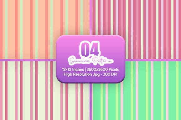 Peach Mint Stripe Seamless Patterns