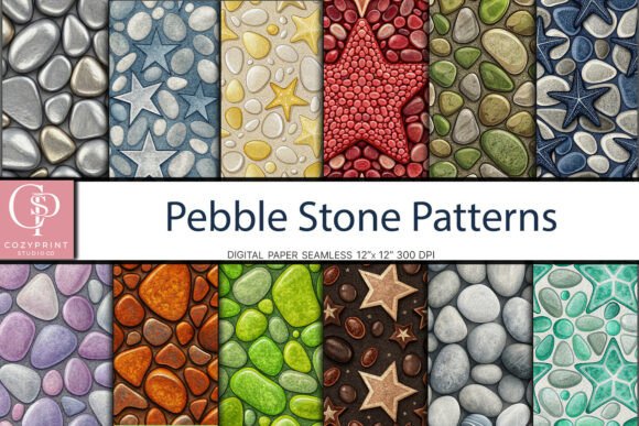 Pebble Stone Patterns Digital Paper