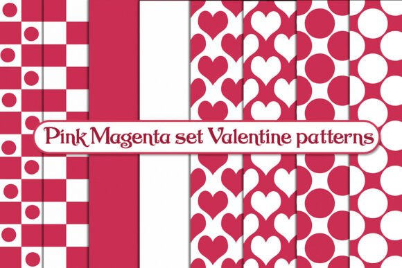 Pink Magenta Set Valentine Patterns for Creative Expression