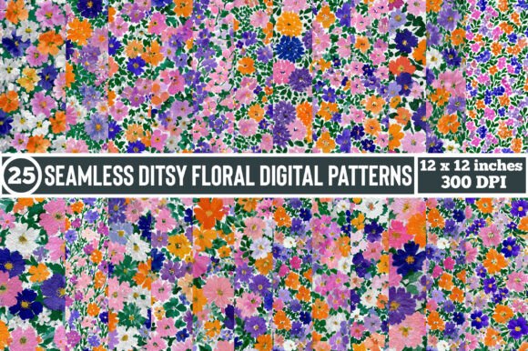 Seamless Ditsy Floral Digital Patterns