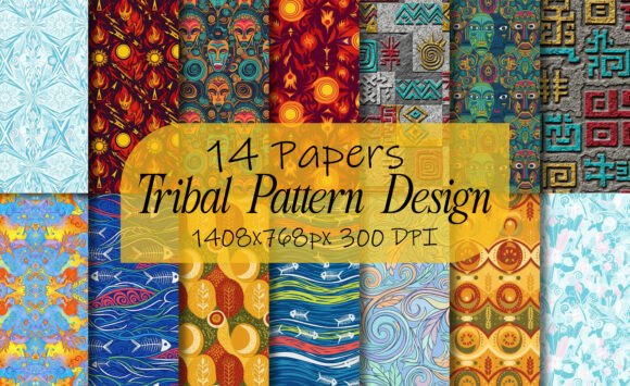 Tribal Patterns with Sun and Animal: A Unique Design for Creative Projects