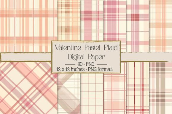 Valentine Pastel Plaid Seamless Patterns
